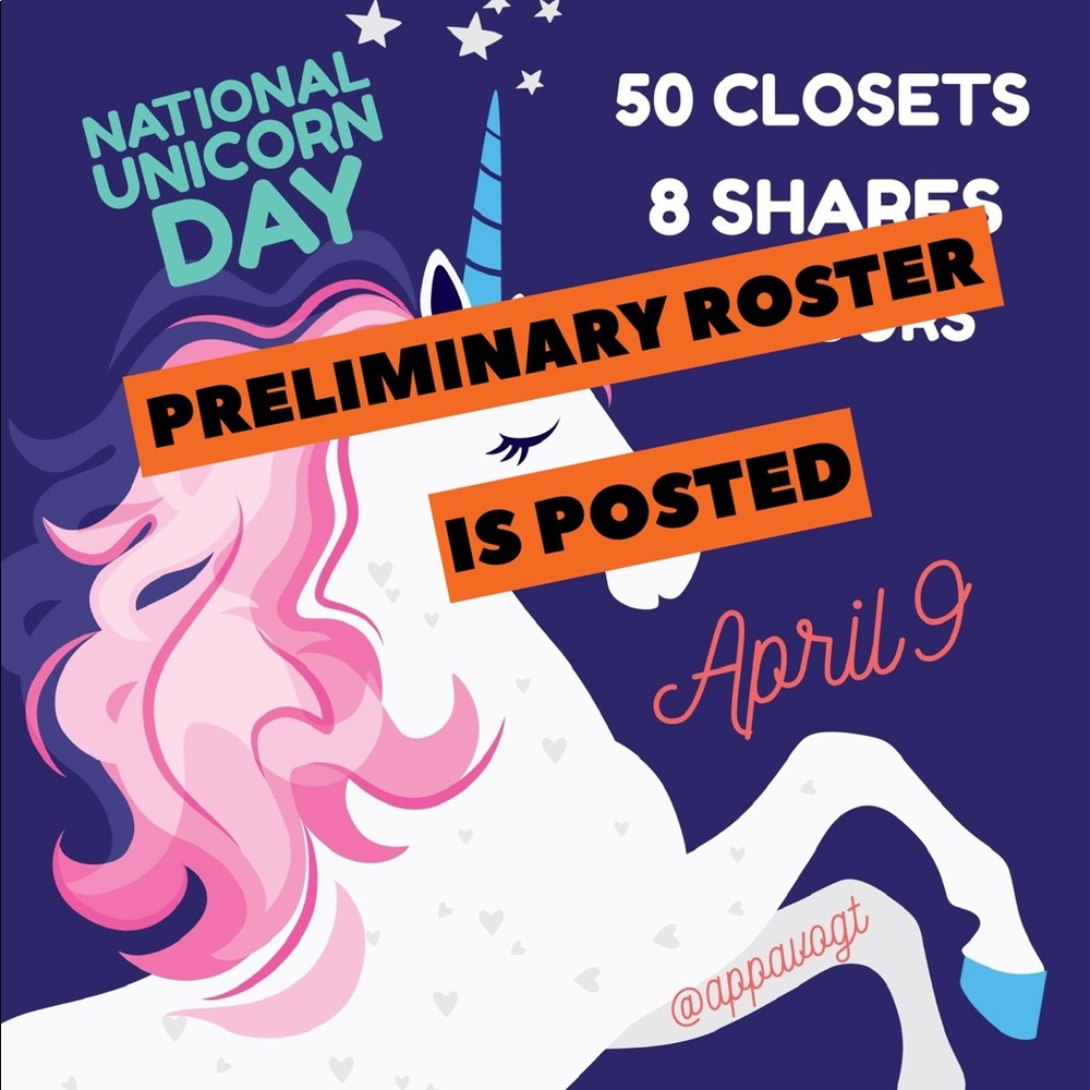 Final roster is posted in new listing!🦄